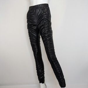 Rockstar Secret Black Faux Leather Ruched Pants Size S